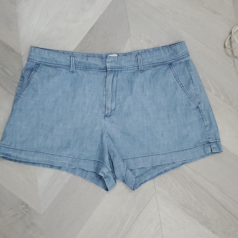 GAP Blue Chambray City Shorts 100% Cotton, Size 12 - Picture 1 of 5